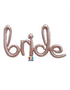 PALLONE MYLAR SCRITTA BRIDE ROSE GOLD 53X53CM