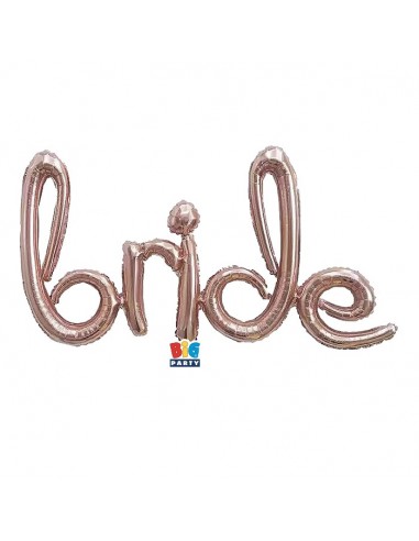 PALLONE MYLAR SCRITTA BRIDE ROSE GOLD 53X53CM