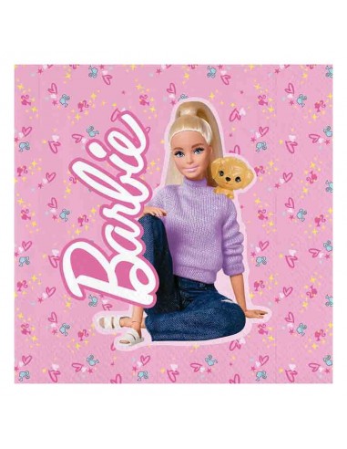 20 TOVAGLIOLI 33X33CM BARBIE - L'Officina delle feste