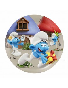 8 PIATTI CARTA 18CM PUFFI - L'Officina delle feste