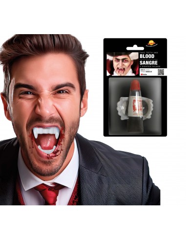 DENTIERA VAMPIRO CON SANGUE 15ML - L'Officina delle feste
