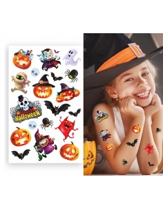 FOGLIO TATUAGGI HALLOWEEN DIVERTENTI - L'Officina delle feste