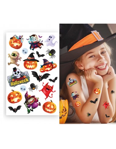 FOGLIO TATUAGGI HALLOWEEN DIVERTENTI - L'Officina delle feste
