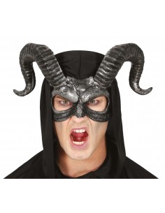 MASCHERA ARGENTO CON CORNA PVC - L'Officina delle feste