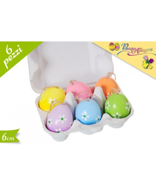 UOVA PL. DECORATE IN SCATOLA 6PZ