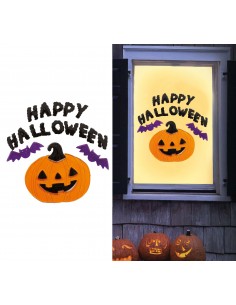 DECORAZIONE GEL HAPPY HALLOWEEN 20X25 CM