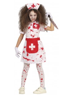 COSTUME BIMBA INFERMIERA INSANGUINATA ZOMBIE 7-9 ANNI