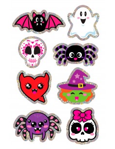 FOGLIO ADESIVI ASSORTITI HALLOWEEN OLOGRAFICI