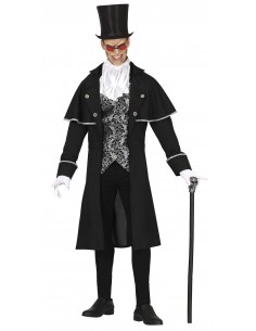 COSTUME VAMPIRO ARGENTO UOMO TG. M 48 - 50