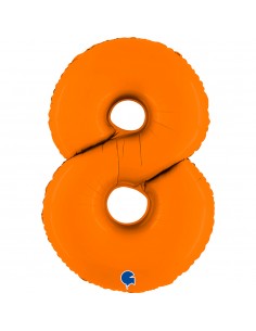 PALLONE MYLAR MEGA N. 8 ARANCIONE SATINATO 102CM