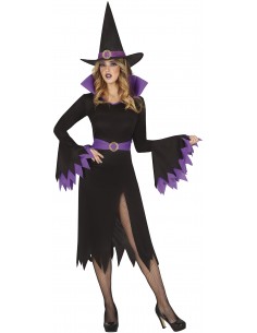 COSTUME DONNA STREGA VIOLA TG M 40-42