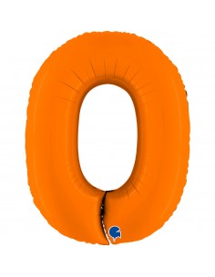 PALLONE MYLAR MEGA N. 0 ARANCIONE SATINATO 102CM - L'Officina