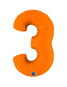 PALLONE MYLAR MEGA N. 3 ARANCIONE SATINATO 102CM - L'Officina