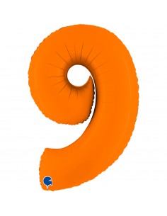 PALLONE MYLAR MEGA N. 6 - 9 ARANCIONE SATINATO 102CM -