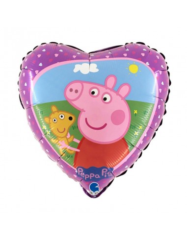 PALLONE MYLAR CUORE 18"/45CM PEPPA PIG