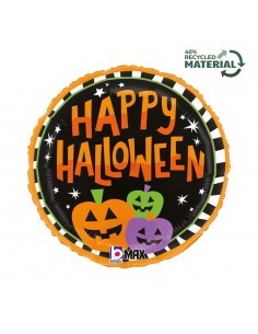 PALLONE MYLAR 18" ZUCCHE E RAGNETTI HAPPY HALLOWEEN 45CM