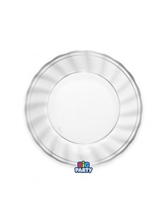 6 PIATTI CARTA Ø 20CM CLASSIC  BIANCO RIGO ORO GOLD METAL