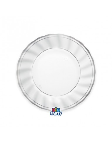 6 PIATTI CARTA Ø 20CM CLASSIC BIANCO RIGO ORO GOLD METAL -