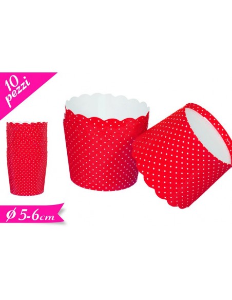 COPPETTE IN CARTA POIS ROSSO 10PZ