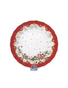 6 PIATTI CARTA 20CM  CHRISTMAS JINGLE PLASTIC FREE