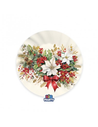 6 PIATTI CARTA 20CM VINTAGE CHRISTMAS PLASTIC FREE