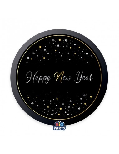 6 PIATTI CARTA 24 CM HAPPY NEW YEAR STARS...