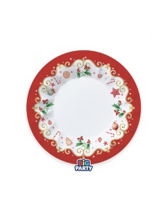 6 PIATTI CARTA 25CM CHRISTMAS JINGLE PLASTIC FREE
