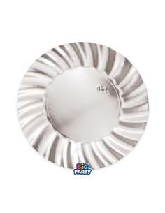 6 PIATTO CARTA  Ø 20CM WAVY ARGENTO SILVER  METAL