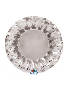 6 PIATTO CARTA FONDO Ø 24CM. WAVY ARGENTO SILVER