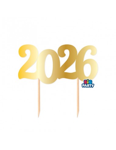 TOPPER CAKE 2026 8X14 ORO METAL