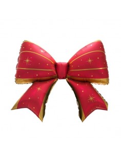 PALLONE MYLAR FIOCCO ROSSO E ORO 98X75CM