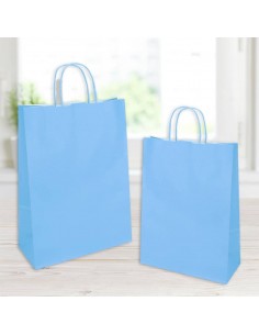 BUSTA SHOPPER JOLLY 14X9X21CM CELESTE 25PZ