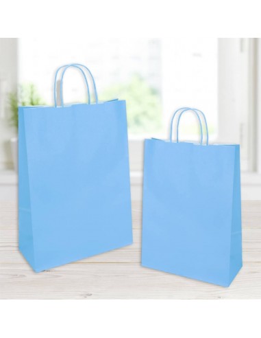 BUSTA SHOPPER JOLLY 14X9X21CM CELESTE 25PZ