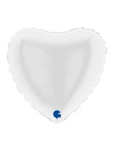 PALLONE CUORE MYLAR 4" BIANCO WHITE 10CM