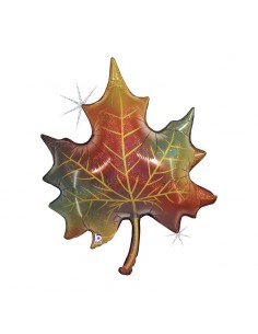 PALLONE MYLAR 35" GLITTER FALL LEAF FOGLIA 89CM