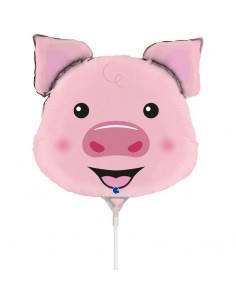 PALLONE MYLAR MINISHAPE 14" MAIALINO PIG 35CM - L'Officina