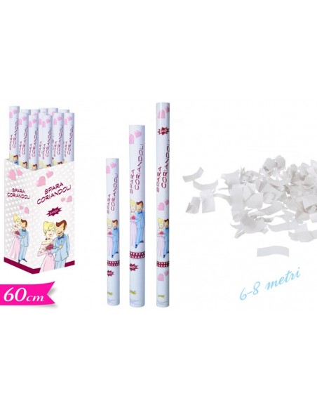 TUBO SPARA CORIANDOLI BIANCHI 60CM