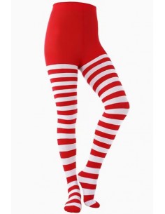 COLLANT RIGATI BIANCO-ROSSO 70DEN TG. ADULTO - L'Officina delle