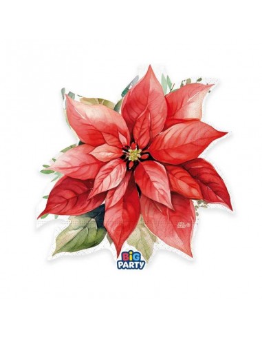 16 TOVAGLIOLI 33X33 RED POINSETTIA SAGOMATI