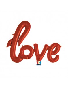 PALLONE MYLAR SCRITTA LOVE ROSSA 68x45