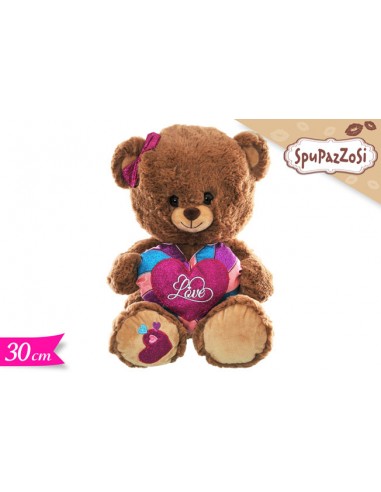 PELUCHE ORSO CON CUORE SCRITTA "LOVE" 30CM - L'Officina delle