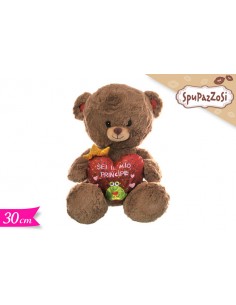 PELUCHE ORSO CON CUORE SCRITTA "SEI IL MIO PRINCIPE" 30CM -