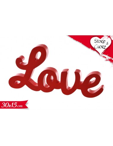 SCRITTA IN LEGNO LOVE 30X15X2CM - L'Officina delle feste