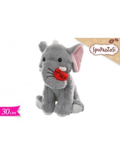 PELUCHE ELEFASNTE CON CUORE ROSSO 30CM - L'Officina delle feste