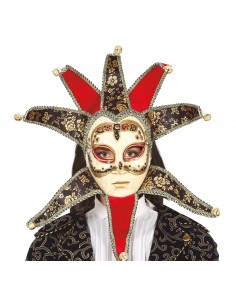 MASCHERA VENEZIANA VISO CON CAMPANELLI - L'Officina delle feste