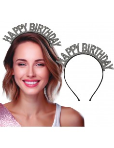 TIARA CERCHIETTO "HAPPY BIRTHDAY" ARGENTO