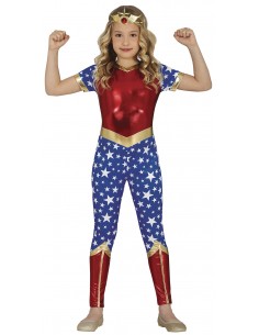 COSTUME BIMBA SUPER EROINA WONDER WOMAN 7 - 9 ANNI