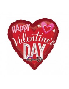 PALLONE CUORE 18" HAPPY SAN VALENTINE'S DAY FRECCIA 45CM -
