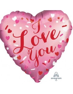 PALLONE CUORE 18" SATIN LOVE YOU 45CM