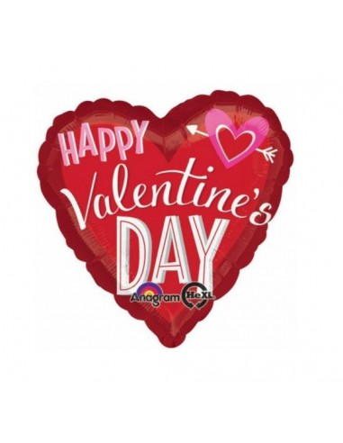 PALLONE CUORE 18" HAPPY SAN VALENTINE'S DAY FRECCIA 45CM -